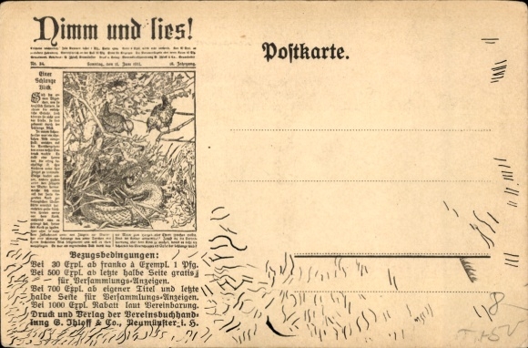 Artist Postcard Association Bookstore B. Ihloff & Co. Neumünster, Take and read