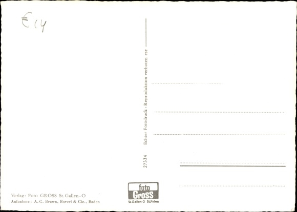Postcard Electric Railway St. Gallen Gais Appenzell Altstätten, Am Stoss with a view of the Rhine Valley