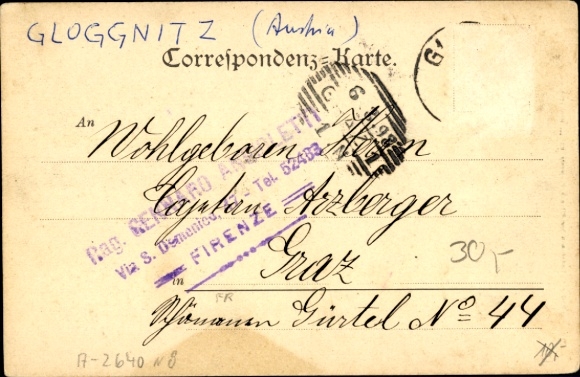 Postcard Gloggnitz in Lower Austria, train station, track side