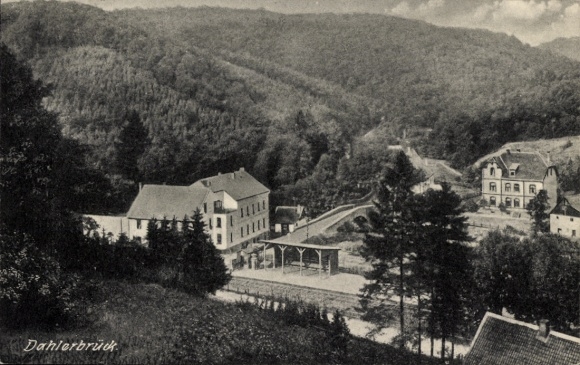 Postcard Dahlerbrück Schalksmühle in Sauerland, partial view, train station