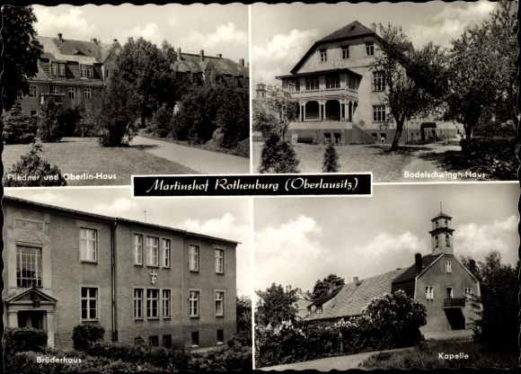 PC Rothenburg Oberlausitz, Martinshof, Bodelschwingh house, Oberlinhaus, chapel, brothers&#39; house
