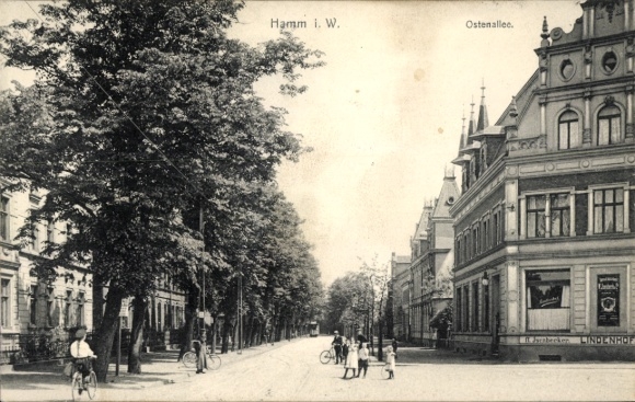Postcard Hamm in Westfalen, Ostenallee, Lindenhof