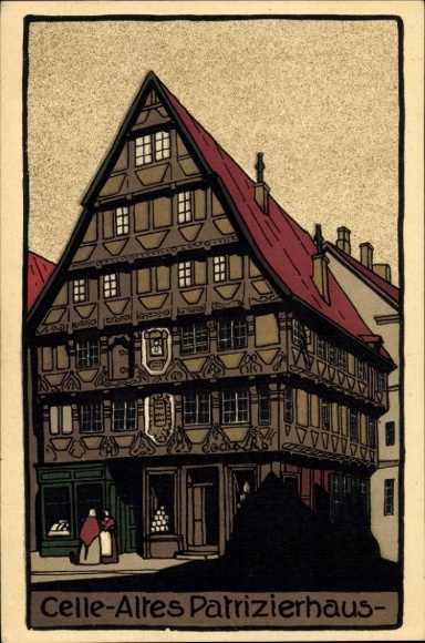 Stone print PC Celle in Lower Saxony, old patrician house