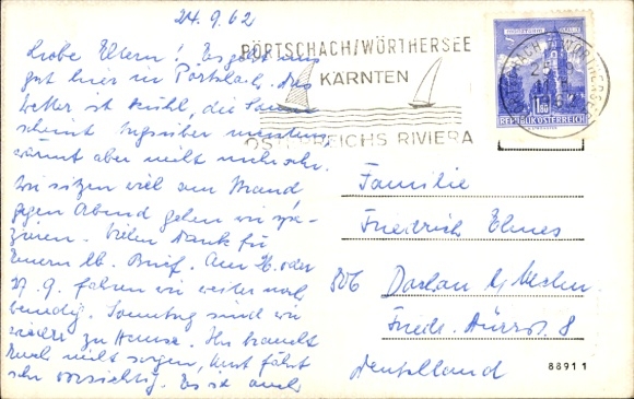 Postcard Pörtschach am Wörther See Carinthia, Waterski Club