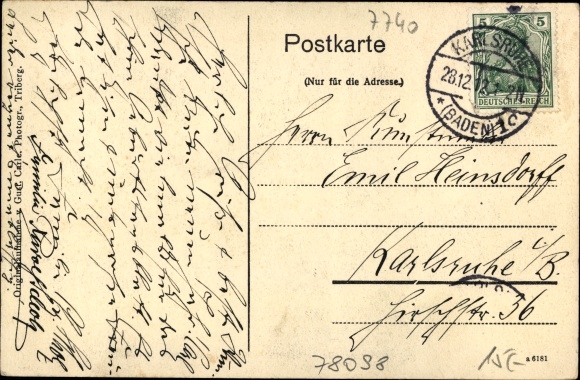 Postcard Triberg in the Black Forest, commercial building, Black Forest watchmaker&#39;s workshop, Kachelofel