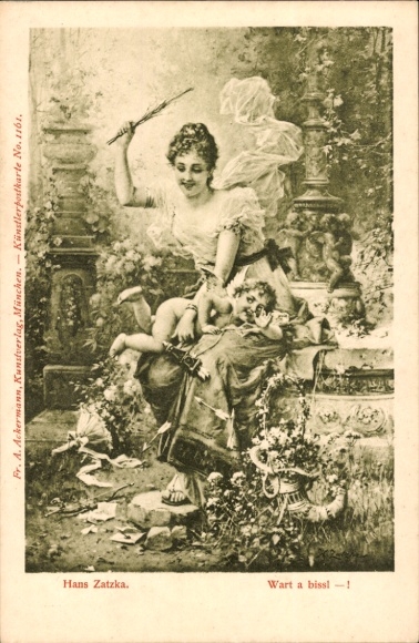 Artist Postcard Hans Zatzka, Wait a bit-!