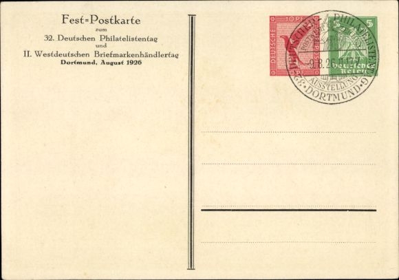Postwaardestuk Ak PP 91 C 1, SSt. 32e Filatelistendag 1926, Dortmund