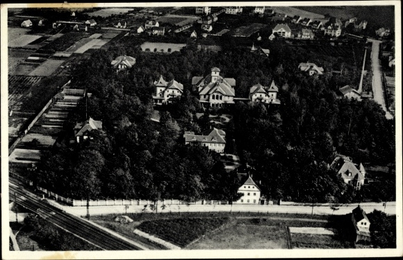 PC Coswig in Saxony, state insurance institution Saxony Heilstätte Lindenhof, aerial photo