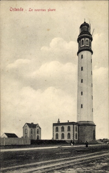 Postcard Ostend West Flanders, New Lighthouse