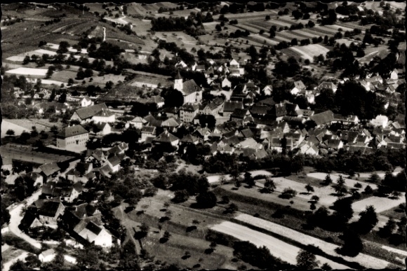 Postcard Schliengen in the Black Forest, aerial photograph