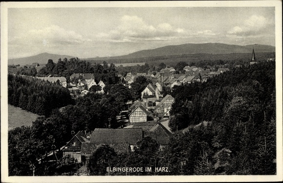 Postcard Elbingerode Oberharz am Brocken, view over the town