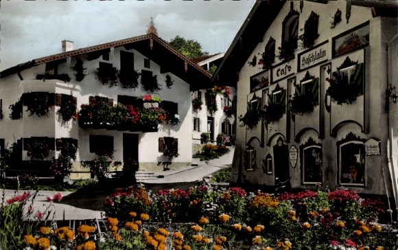 Postcard Neubeuern in Upper Bavaria, Schöner Winkel, Café