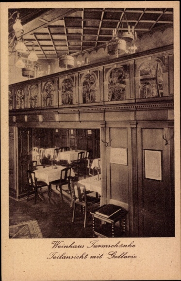 KP Lutherstadt Eisenach Turyngia, Weinhaus Turmschänke, częściowy widok z galerią