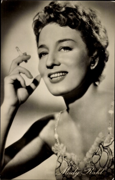 Postcard Actress Mady Rahl, Portrait, Cigarette, Three from Variety