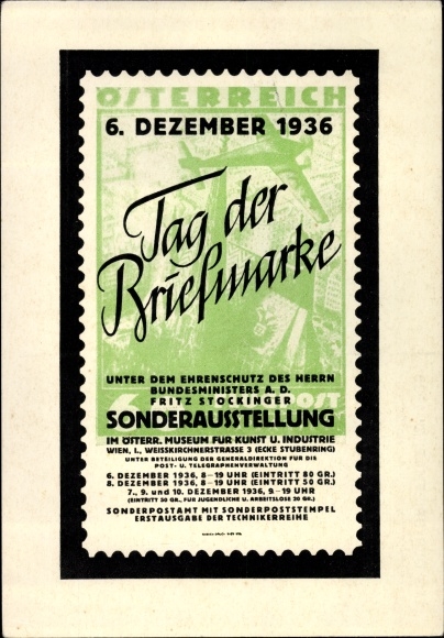 KP pocztowa Wiedeń, Dzień Znaczka 1936, Stowarzyszenie Austriackich Stowarzyszeń Filatelistycznych