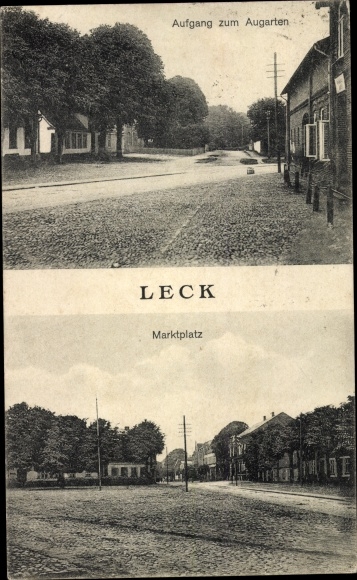 Ak Leck in Nordfriesland, Aufgang zum Augarten, Marktplatz