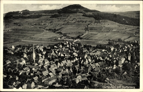 Postcard Bad Staffelstein am Main Upper Franconia, panoramic view over the city, surroundings