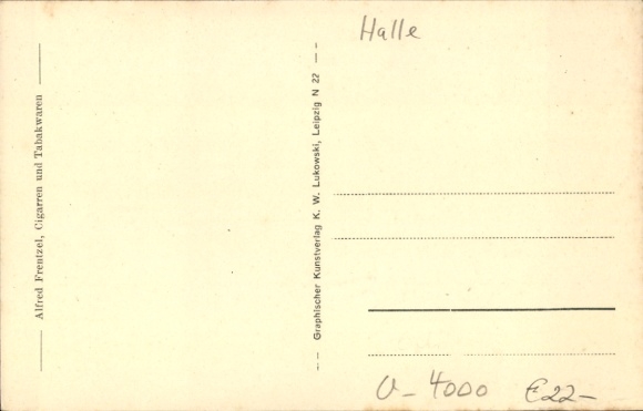 Postcard Halle an der Saale, corner of Berliner Reciteste, house view, row of trees