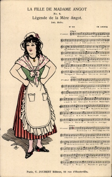 Song Postcard La Fille de Madame Angot, Legende de la Mere Angot