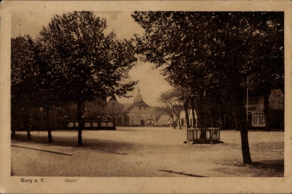 Postcard Burg on the island of Fehmarn, market