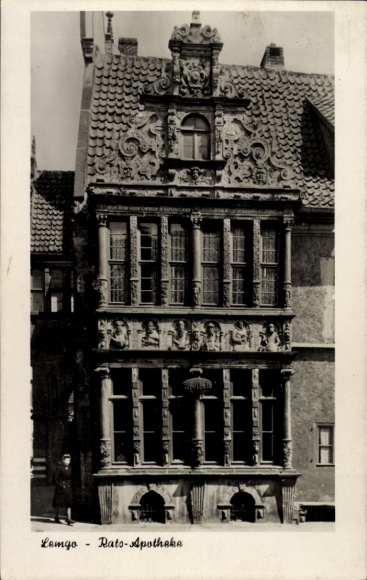 Ak Lemgo in Lippe, Historisches Gebäude, Rats-Apotheke, aufwendige Fasade