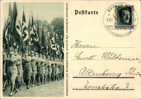 Ganzsachen Ak Nürnberg, Reichsparteitag der NSDAP 1937, SA