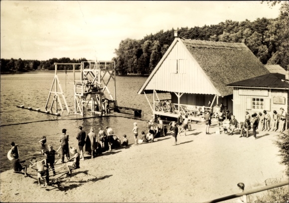 Postcard Brüel in Mecklenburg, Waldbad Roter See