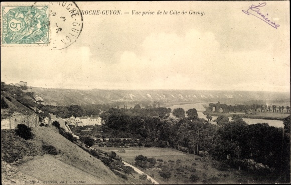 Ak La Roche Guyon Val d’Oise, Cote de Gasny