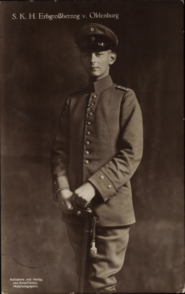 Ak Erfgroothertog Nicolaas van Oldenburg, portret, uniform
