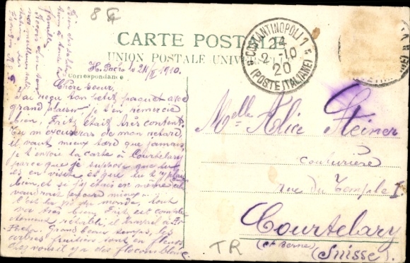 Postcard Constantinople Istanbul Türkiye, goal by Haidar Pasha