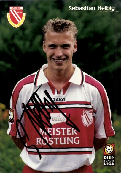 Autogrammkarte Fußballer Sebastian Helbig, FC Energie Cottbus, Autogramm