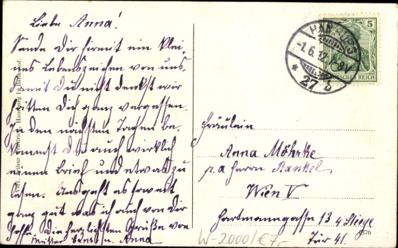 Postcard Hamburg Nord Barmbek, elevated railway line, panorama
