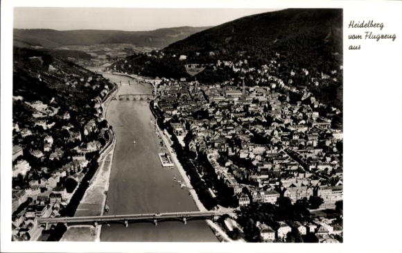 Postcard Heidelberg am Neckar, aerial photograph