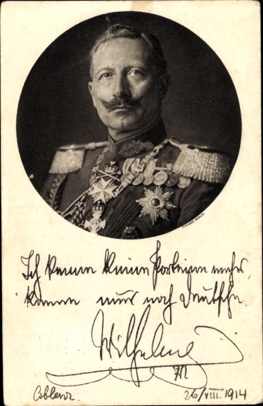 Postcard Kaiser Wilhelm II., Portrait, I no longer know any parties, quote 1914