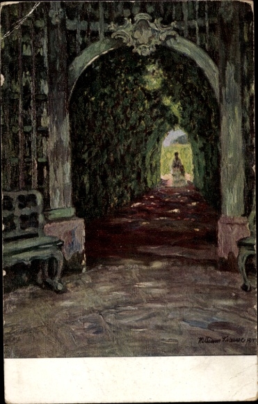 Postcard Johannisberg Geisenheim am Rhein Hesse, painting Rarte