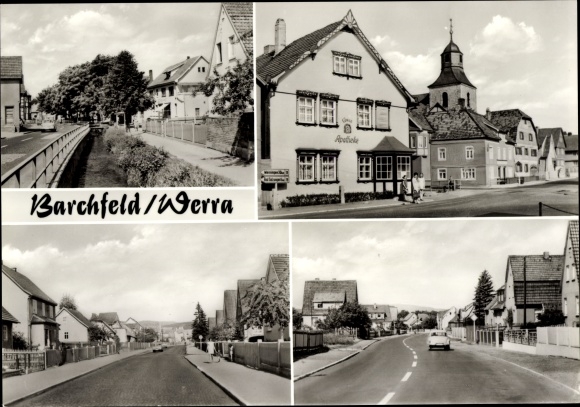 PC Barchfeld in Thuringia, city views, lion pharmacy, street section