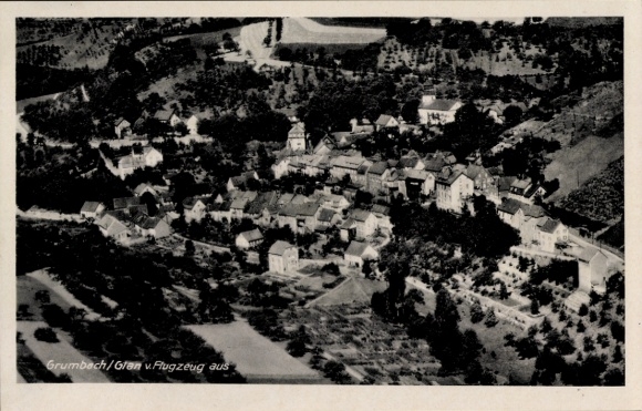 Ak Grumbach am Glan Landkreis Kusel Pfalz, Fliegeraufnahme