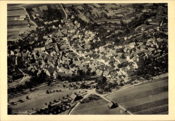 Postcard Gnodstadt Marktbreit, aerial photograph