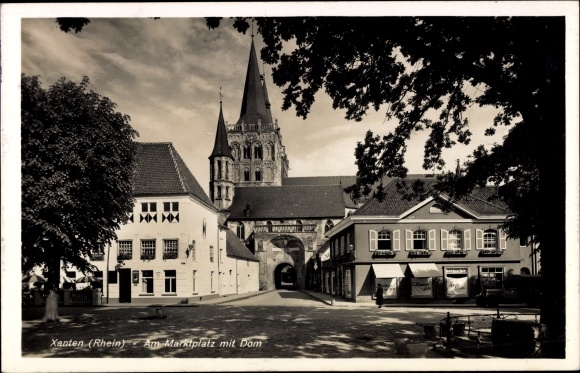 Ak Xanten am Niederrhein, Marktplatz, Dom
