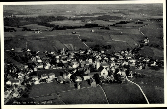 Postcard Altusried in Allgäu, aerial photograph
