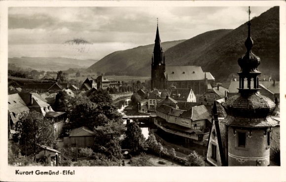 Postcard Gemünd Schleiden in the Eifel, Panorama