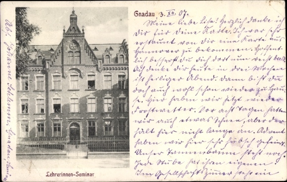 Ak Gnadau Barby Sachsen Anhalt, Lehrerinnenseminar