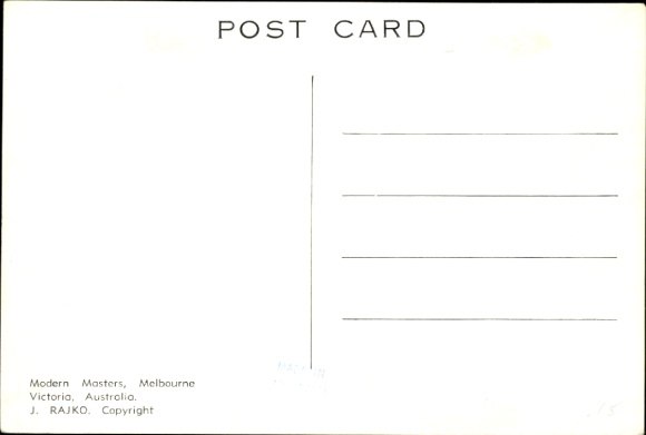 Artist Postcard Rajko, S., Melbourne Australia, Olympics, Olympic Games 1956, javelin thrower