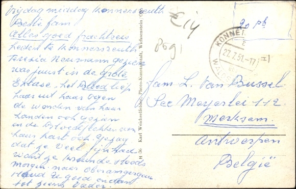 Postcard Konnersreuth in der Oberpfalz, panorama, church, birthplace Theresie Neumann
