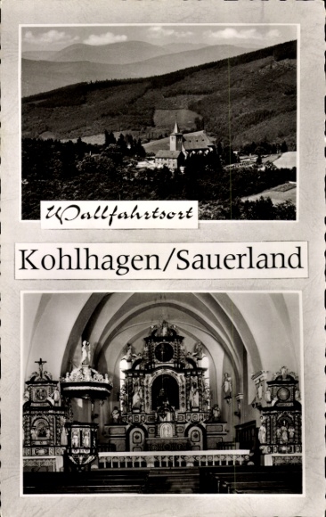 Ak Kohlhagen Kirchhundem im Sauerland, Pfarr- und Wallfahrtskirche, Inneres, Erbauer Pfarrer Leymann