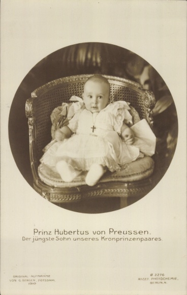 Ak Prinz Hubertus von Preußen, jüngster Sohn des Kronprinzenpaares