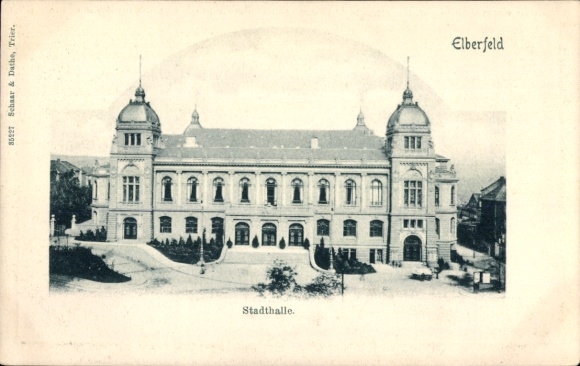 Postcard Elberfeld Wuppertal, town hall, architecture, black and white
