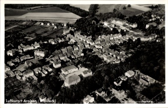 Postcard Bad Arolsen in Hesse, aerial photograph