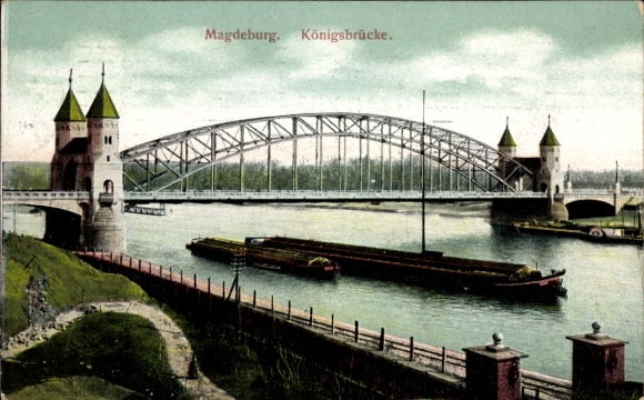 Postcard Magdeburg in Saxony-Anhalt, Königsbrücke