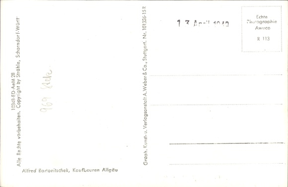 Postcard Kaufbeuren on the Wertach in Swabia, aerial photograph
